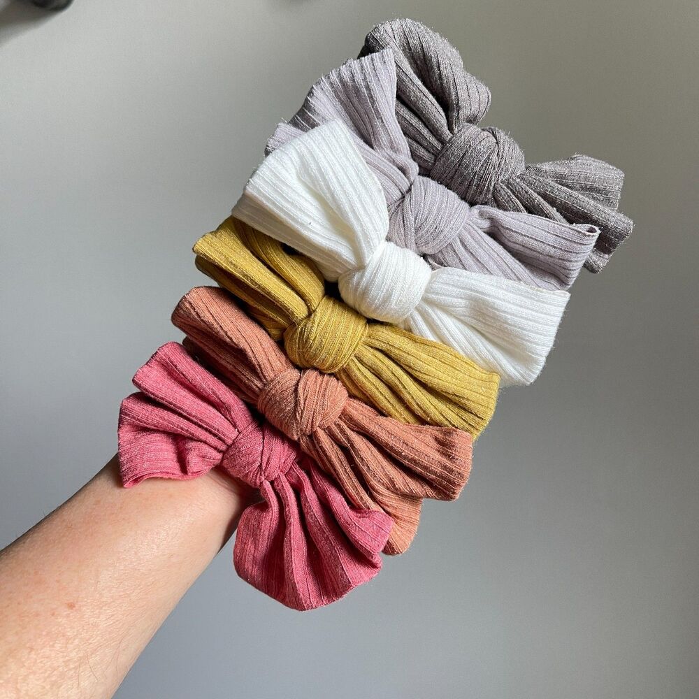 Boutique Hair Bow Nylon Headband Bundle of 6 | Baby Toddler Girl Neutral OSFM